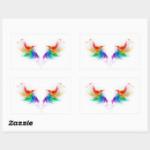Fluffy Rainbow Wings Rechthoekige Sticker (Vel)