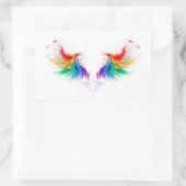 Fluffy Rainbow Wings Rechthoekige Sticker (Tas)