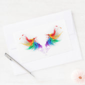 Fluffy Rainbow Wings Rechthoekige Sticker (Envelop)