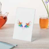 Fluffy Rainbow Wings Reclamebord Met Voetstuk (Insitu)