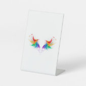Fluffy Rainbow Wings Reclamebord Met Voetstuk (Voorkant)