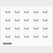 Fluffy Rainbow Wings Ronde Sticker (Vel)