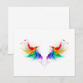 Fluffy Rainbow Wings RSVP Kaartje (Voorkant / Achterkant)