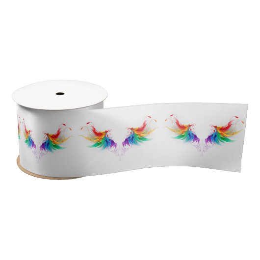 Fluffy Rainbow Wings Satijnen Lint (Spoel)
