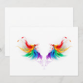 Fluffy Rainbow Wings Save The Date (Voorkant / Achterkant)