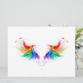 Fluffy Rainbow Wings Save The Date (Staand voorkant)