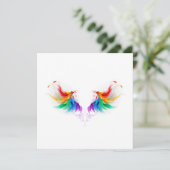 Fluffy Rainbow Wings Save The Date (Staand voorkant)