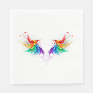 Fluffy Rainbow Wings Servet