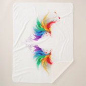Fluffy Rainbow Wings Sherpa Deken (Voorkant)