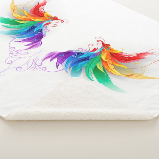 Fluffy Rainbow Wings Sherpa Deken (3/4)