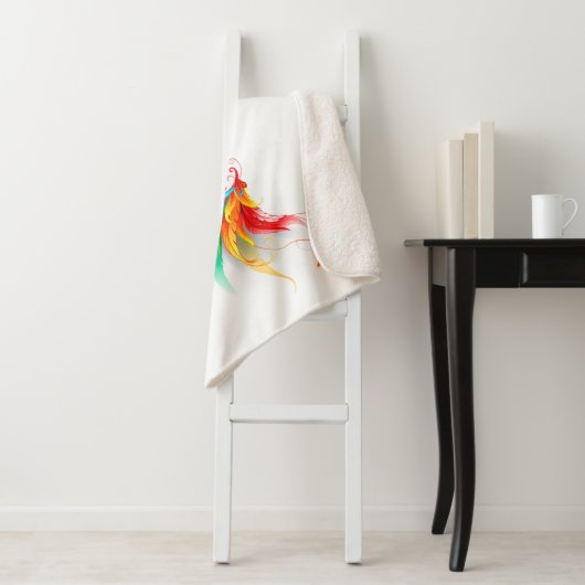 Fluffy Rainbow Wings Sherpa Deken (In situ)