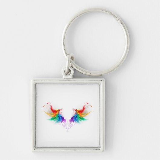 Fluffy Rainbow Wings Sleutelhanger (Voorkant)