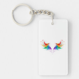 Fluffy Rainbow Wings Sleutelhanger