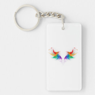 Fluffy Rainbow Wings Sleutelhanger