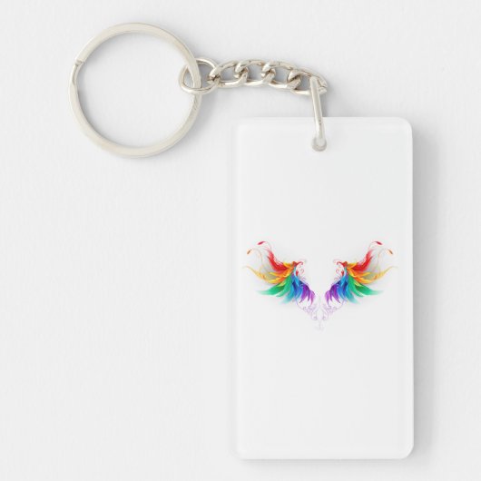 Fluffy Rainbow Wings Sleutelhanger (Voorkant)