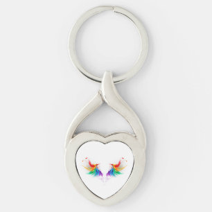 Fluffy Rainbow Wings Sleutelhanger