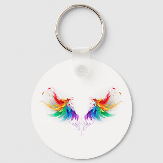 Fluffy Rainbow Wings Sleutelhanger (Achterkant)