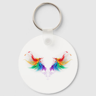 Fluffy Rainbow Wings Sleutelhanger