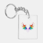 Fluffy Rainbow Wings Sleutelhanger (Voorkant Links)