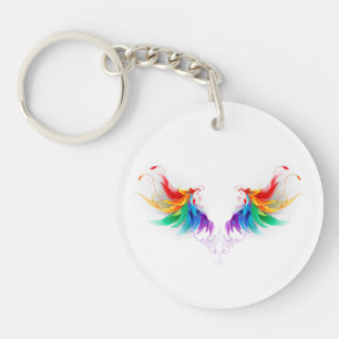 Fluffy Rainbow Wings Sleutelhanger