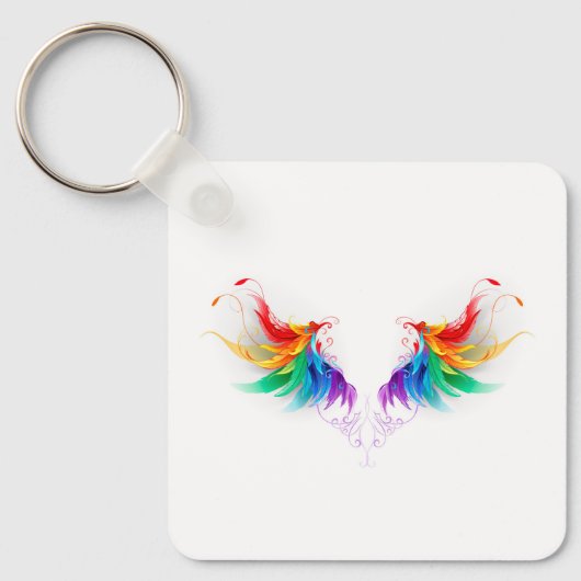 Fluffy Rainbow Wings Sleutelhanger (Voorkant)