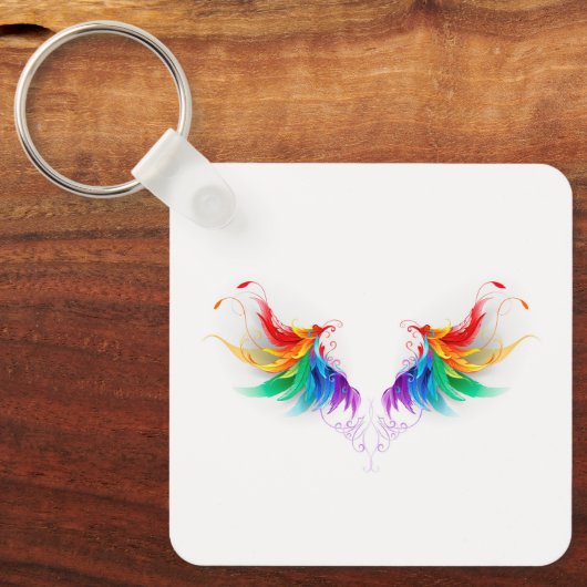 Fluffy Rainbow Wings Sleutelhanger (Voorkant)