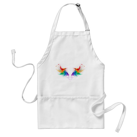Fluffy Rainbow Wings Standaard Schort (Voorkant)