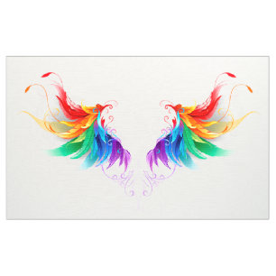 Fluffy Rainbow Wings Stof