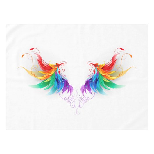 Fluffy Rainbow Wings Tafelkleed (Voorkant (Horizontaal))