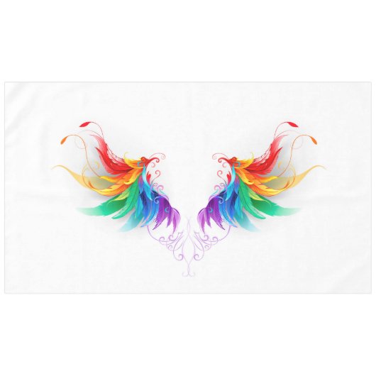 Fluffy Rainbow Wings Tafelkleed (Voorkant (Horizontaal))
