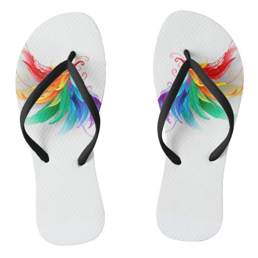 Fluffy Rainbow Wings Teenslippers (Voetbed)