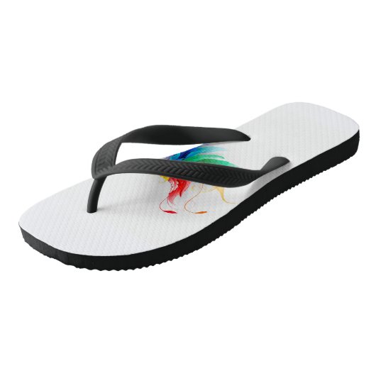 Fluffy Rainbow Wings Teenslippers (Schuin)