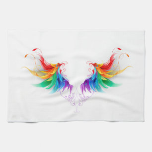 Fluffy Rainbow Wings Theedoek