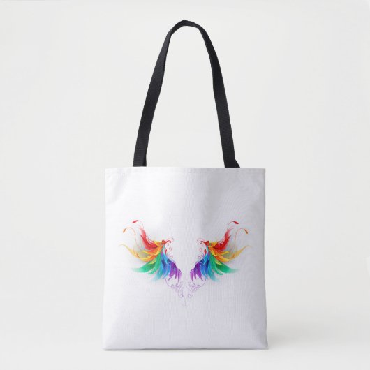 Fluffy Rainbow Wings Tote Bag (Voorkant)