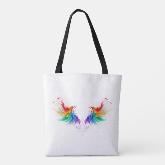 Fluffy Rainbow Wings Tote Bag (Achterkant)