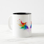 Fluffy Rainbow Wings Tweekleurige Koffiemok (Voorkant links)