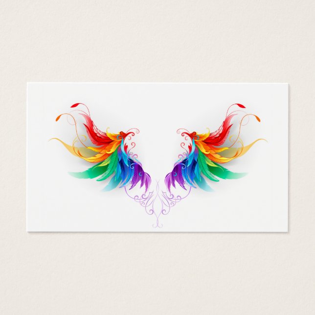 Fluffy Rainbow Wings Visitekaartje (Voorkant)