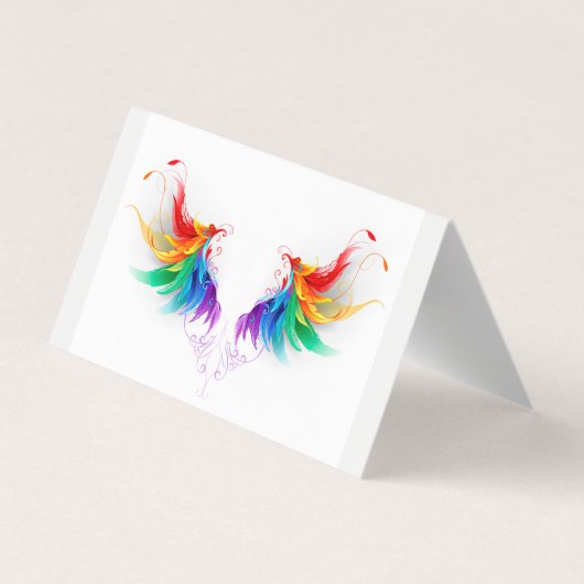 Fluffy Rainbow Wings Visitekaartje (Achterkant)
