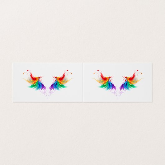 Fluffy Rainbow Wings Visitekaartje (Buitenkant ongevouwen)