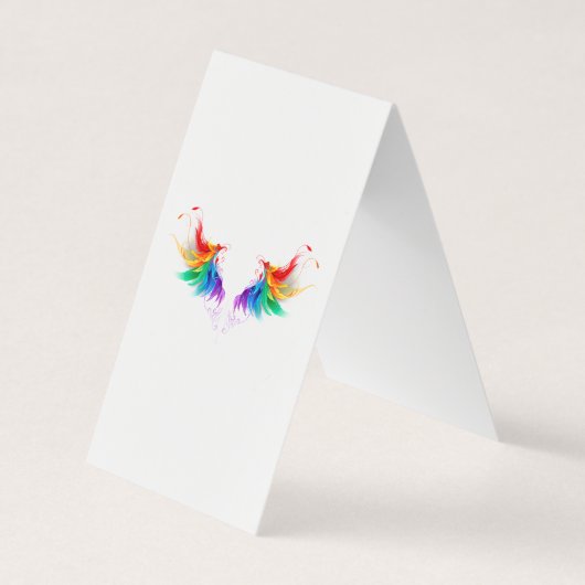 Fluffy Rainbow Wings Visitekaartje (Voorkant)