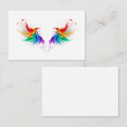 Fluffy Rainbow Wings Visitekaartje (Voorkant / Achterkant)
