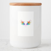 Fluffy Rainbow Wings Voedselcontainer Etiket (Voorkant)