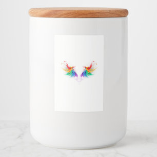 Fluffy Rainbow Wings Voedselcontainer Etiket