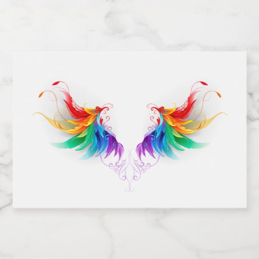 Fluffy Rainbow Wings Voedselcontainer Etiket (Enkel label)