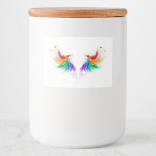 Fluffy Rainbow Wings Voedselcontainer Etiket