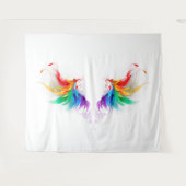 Fluffy Rainbow Wings Wandkleed (Voorkant (horizontaal))