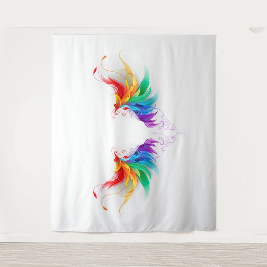Fluffy Rainbow Wings Wandkleed (Voorkant)