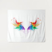 Fluffy Rainbow Wings Wandkleed (Voorkant (horizontaal))