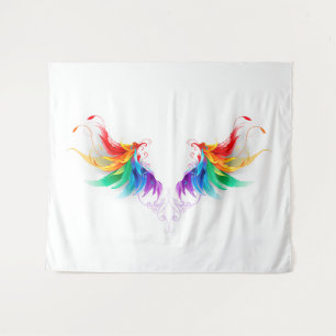 Fluffy Rainbow Wings Wandkleed