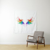 Fluffy Rainbow Wings Wandkleed (In situ)